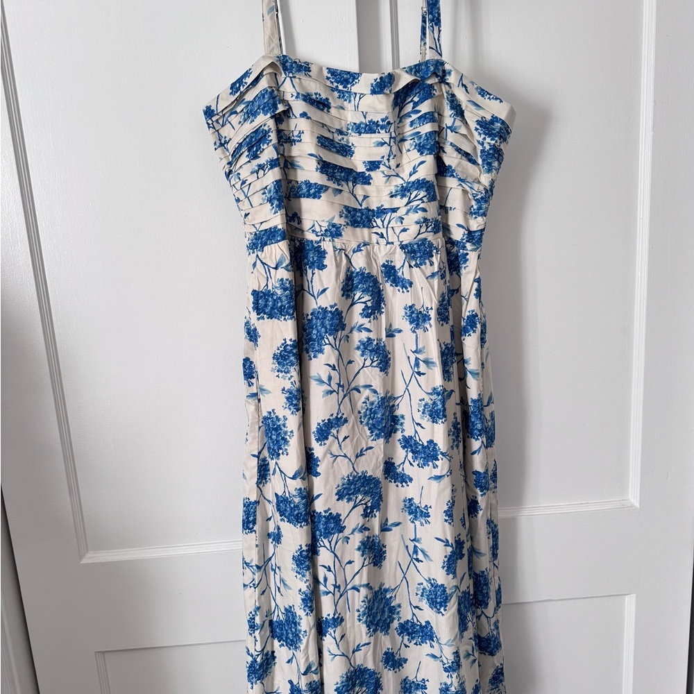 Abercrombie & Fitch Emerson Poplin Wide Strap Midi Dress NWT